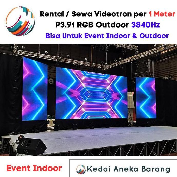 Sewa Rental Videotron Led Screen P3.91 P3.9 P3 Indoor Outdoor Meter
