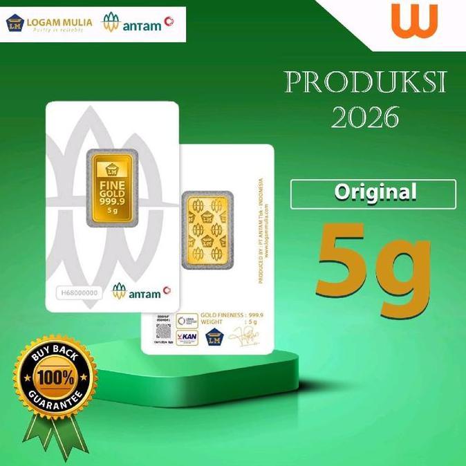 5 GR (GRAM) GOLDBAR/LOGAM MULIA/LM/EMAS BATANGAN ANTAM BERSERTIFIKAT LBMA