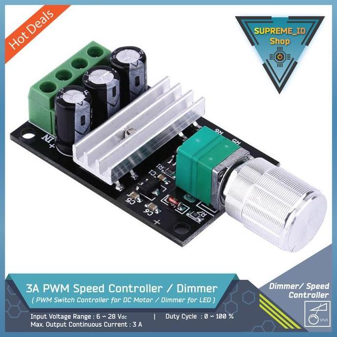 1203Bk 3A Variable Pwm Speed Controller Dc Motor / Led Dimmer | 6~28V