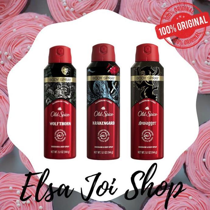 ELSAJOISHOP - Old Spice Underarm & Body Spray Aluminum For Man - 144 Gr Diskon