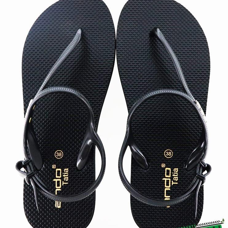 New !!! Ando Tatia Hitam/Emas - Sandal Strapp Wanita Strappy