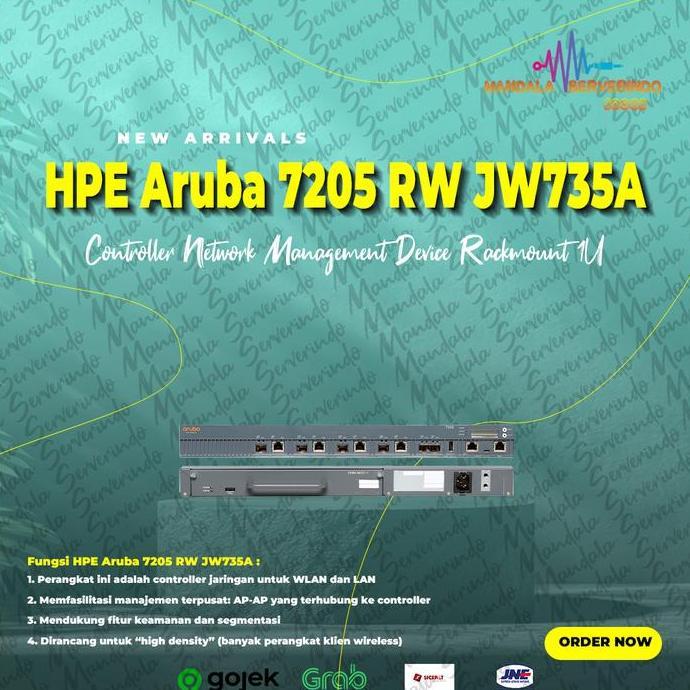HPE Aruba 7205 RW JW735A Controller Network Management Device Rackmount 1U Murah