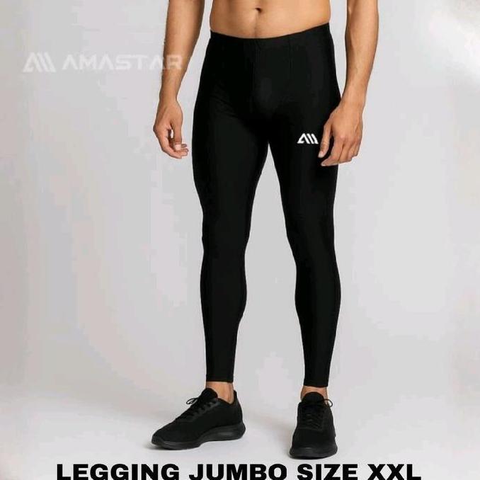 DF161 >> Celana Legging Jumbo 2XL Pria Panjang Sport Olahraga Legging Baselayer Pria