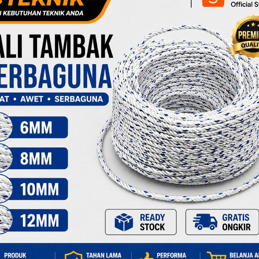 Tali Tambang Ppd 6Mm (50 Meter) / Tambang Kiloan / Tambang Truk / Tambang Losbak / Tali Proyek / Tam