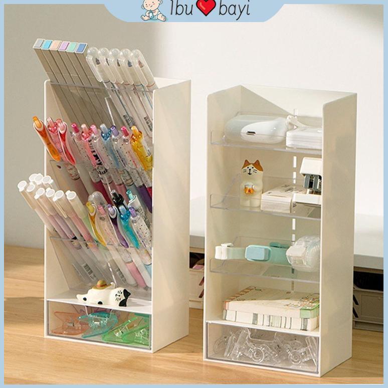 Stationery Organizer 5 Sekat PenHolder/Rak Pensil Transparan SerbagunaRak Serbaguna/Rak Make Up Skin