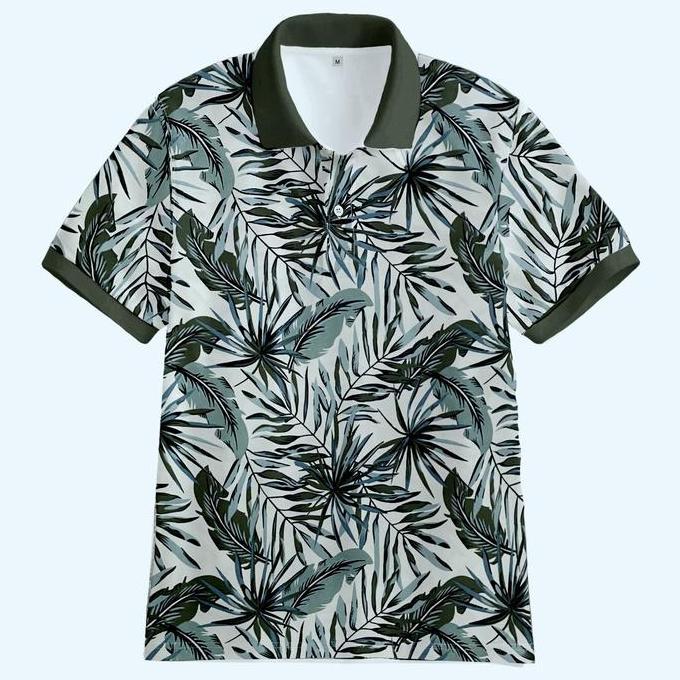 Cadeho Polo Shirt Motif Bunga / Kaos Kerah Pria Dewasa Distro Motif / Baju Kerah Pria / Kaos Kerah M