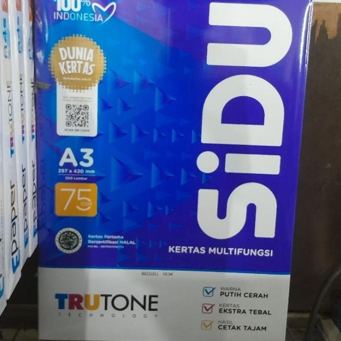 Kertas Hvs Sidu A3 75 Gsm 500 Lembar