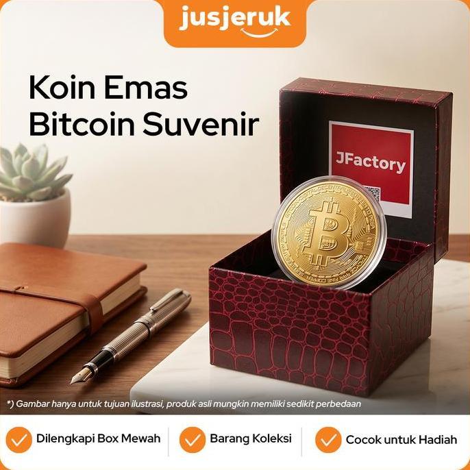 Gfx- Jfactory Bitcoin Suvenir Keping Koin Emas/Replika Bitcoin Sovenir