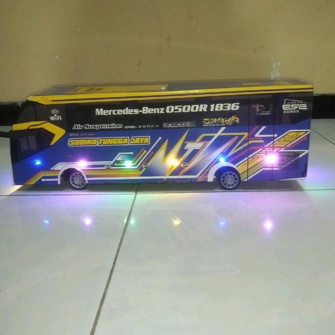 Miniatur bus telolet Basuri  DRAKA Lampu Toy