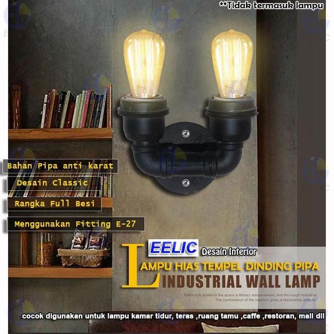 ELC-P008 Lampu hias gantung tempel dinding pipa plastik menggunakan fitting e-27