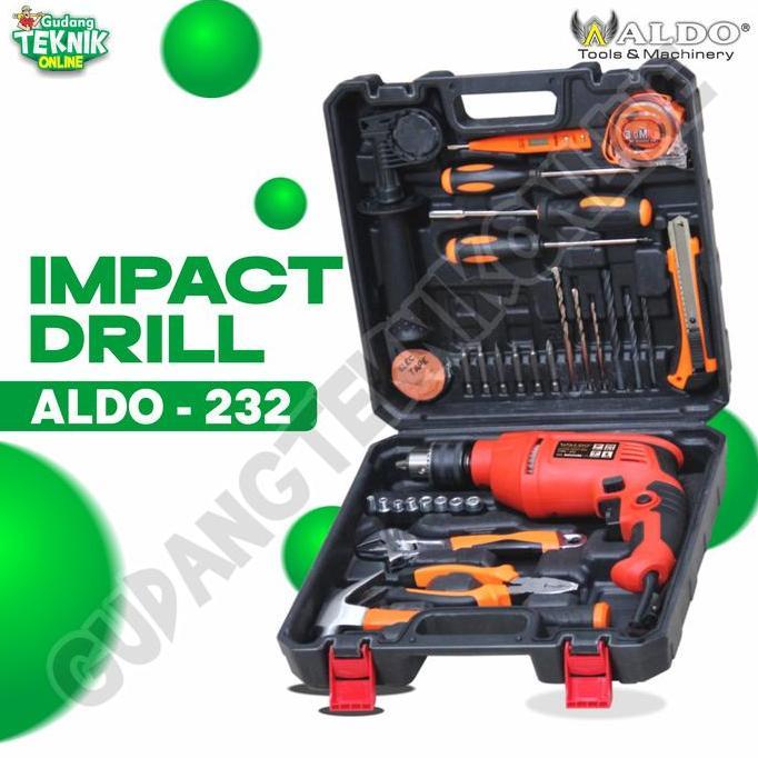 LIHAMMA Mesin Bor 13mm ALDO 232 Set 32 Pcs / Mesin Bor Beton ALDO 232 13 mm Mesin Bor Set Hammer Imp