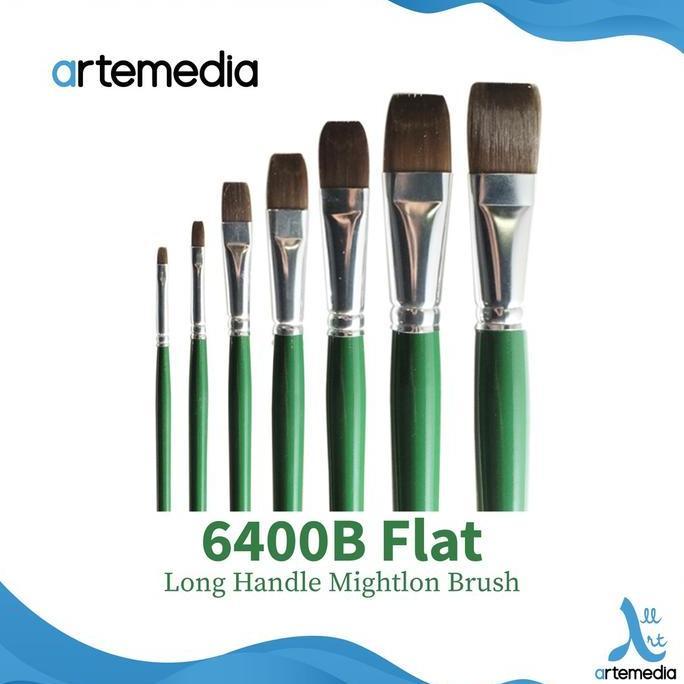 Ziehen- Artemedia Brush Flat 6400B Mhtlon Synthetic Long Handle