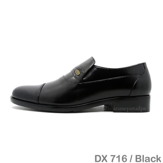 Virlokina- Sepatu Pantofel Kulit Pria Mirado Dx 716, Hitam, Nyaman, Berkualitas Terbaru 