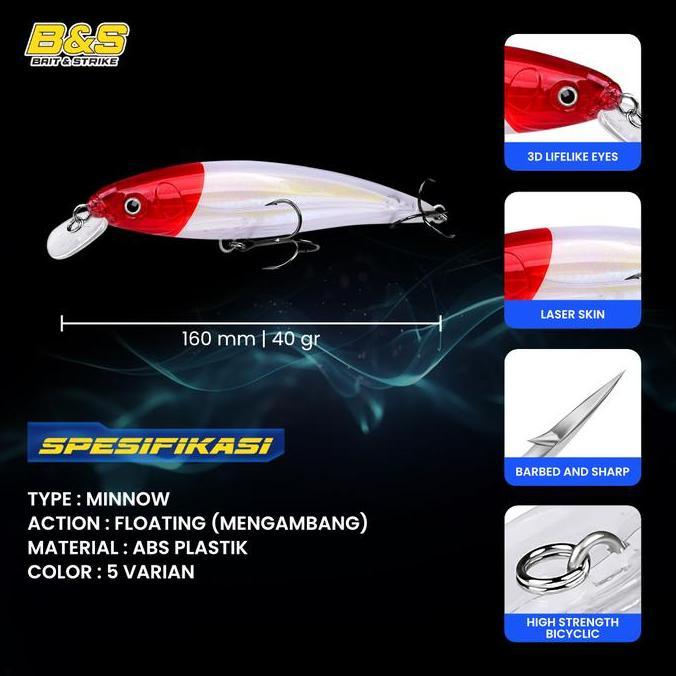 Fishing- Proberos Umpan Pancing Lure Minnow Floating 40G / 16Cm Mn056