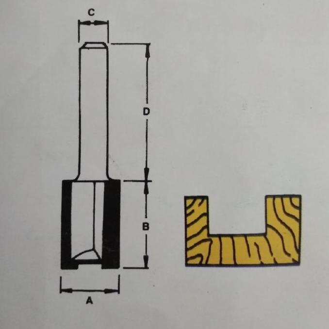 Pwt - (Nb 6Mm) Mata Router Nonbearing 6Mm Straight Bit Trimmer Router Bits
