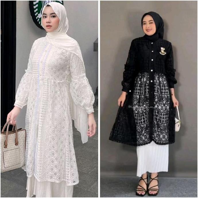 Outer Brukat Cardigan Brokat Lengan Panjang atasan outher brukat Outer Brokat outer Tulle outer Orga