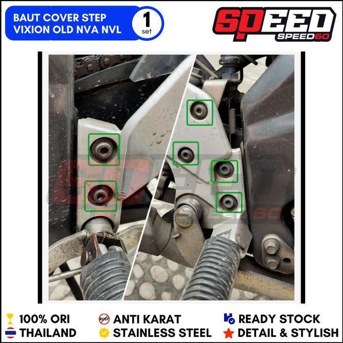 PROBOLT BAUT COVER STEP INJAKAN KAKI YAMAHA VIXION STAINLESS KING NUT BARU