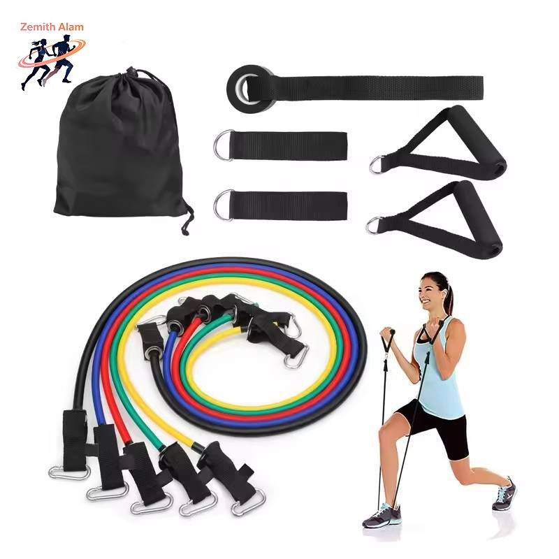 Zemith Alam 11 In 1 Set Tali Pembantu Fitness Gym Power Resistance Bands Resistand band set /11in1 S