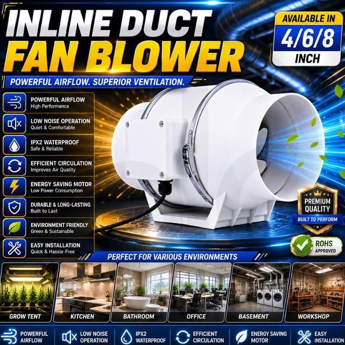 4/6/8inch Kipas Exhaust Dinding Tertanam 220v Blower Dapur Penghisap Asap Dapur Ventilasi Kamar Mand
