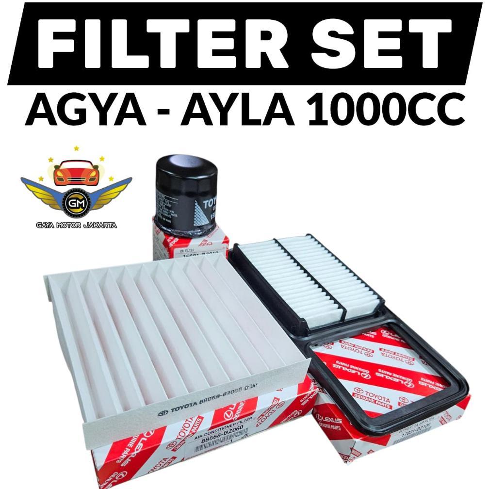 PAKET SERVIS FILTER SET FILTER OLI-UDARA-AC Toyota Agya 1000cc - Daihatsu Ayla 1000cc