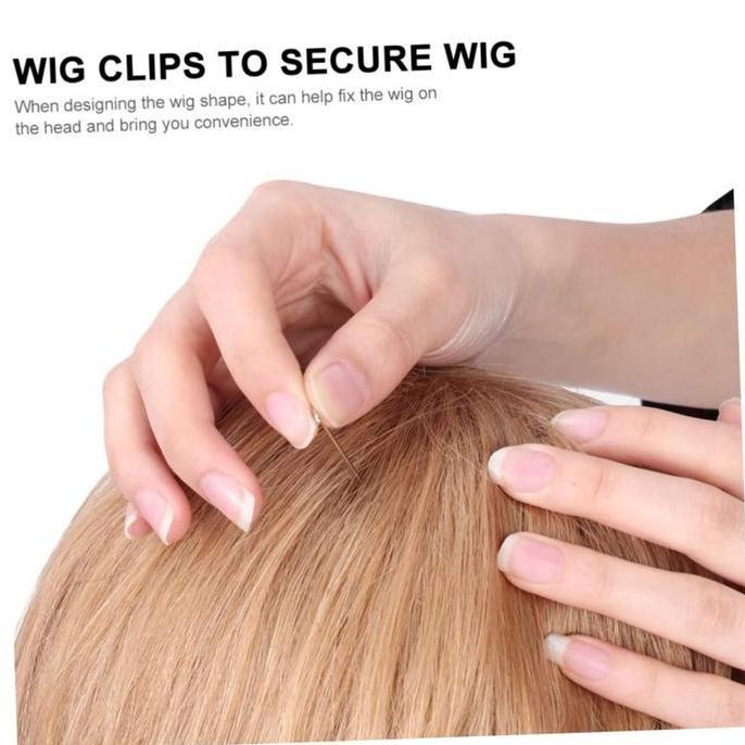 MABUROO 50Pcs Jarum Knitting Wig Tetap / Jarum Kulit Buatan Tangan / Alat Untuk Mengepang Wig