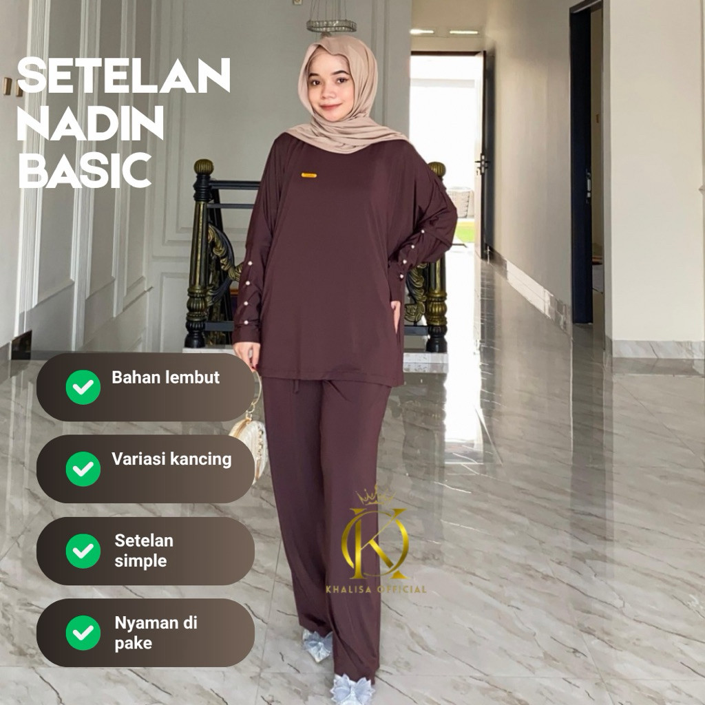 ONE SET NADINE JERSEY PREMIUM BATWING // KHALISADAILY SETELAN WANITA INARA KANCING JUMBO