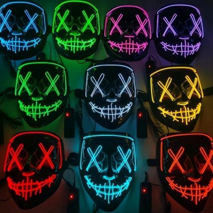topeng nyala topeng lampu topeng led vendetta kostum haloween mask