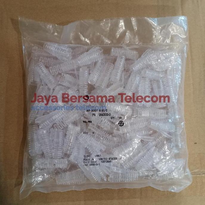 BEBAS ONGKIR - Plug Boot RJ 45 Cat.6 Commscope Transparant Isi 100pcs
