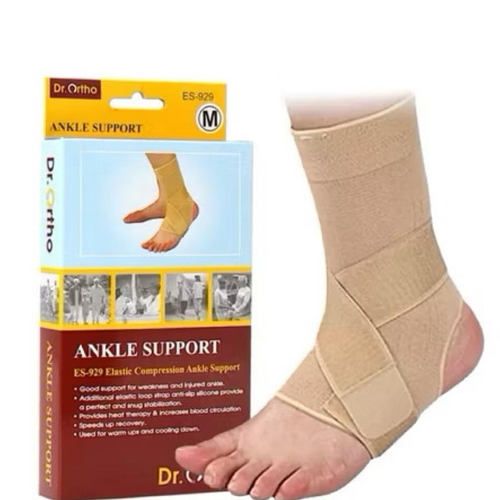 Dr Ortho - Ankle Support Elastic/  Deker Mata Kaki / Elastic Ankle Support with Silicone Dr. Ortho E