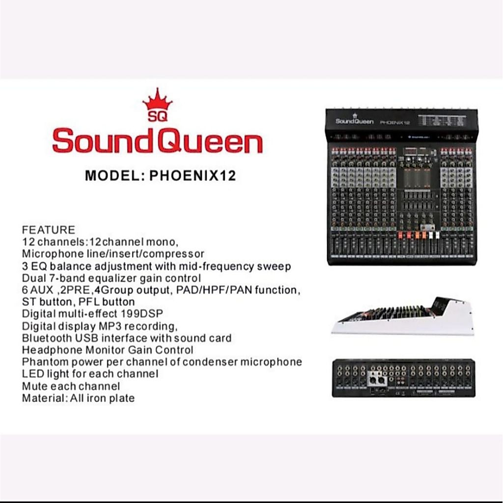 Mixer Audio 12 Channel Soundqueen Phoenix 12