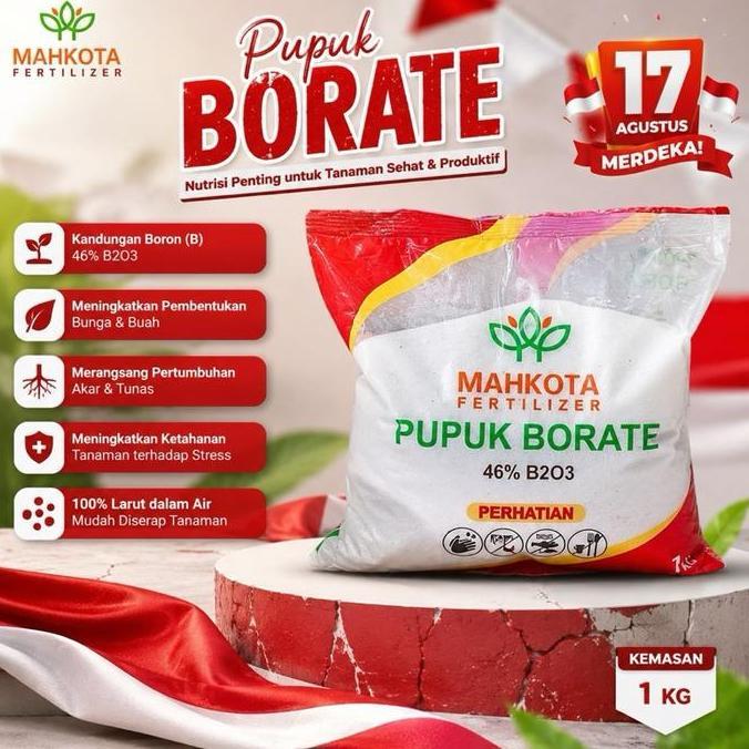 Pupuk Borate Mahkota Fertilizer 1 Kg | Boron 46% B2O3 | Pupuk Sawit, Buah & Sayuran
