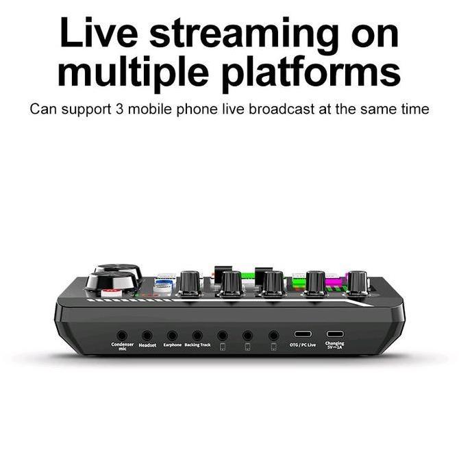Rexcom- Soundcard F998 Broadcast Sound Card F998 Mixer Karaoke Bluetooth / F998 Soundcard Bluetooth 