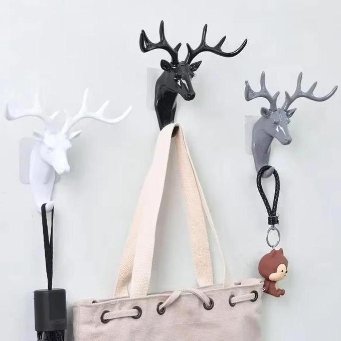 Hanger Gantungan Kunci Dinding Tanduk Rusa Doe Deer Key Hooks Stand Hook Dekorasi Pajangan Gantung V