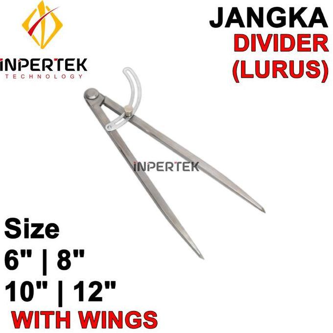 PIZERY Jangka Besi 6" Jangka Lurus Jangka Bubut 6 Wing Compass Caliper 6 Inch