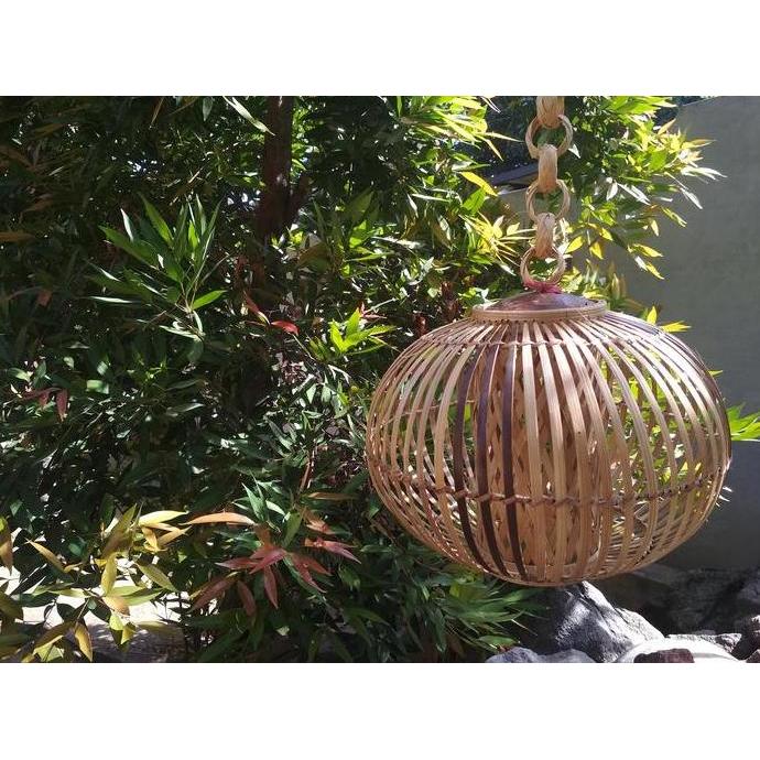 Kap Lampu Bambu Gantung Lampion