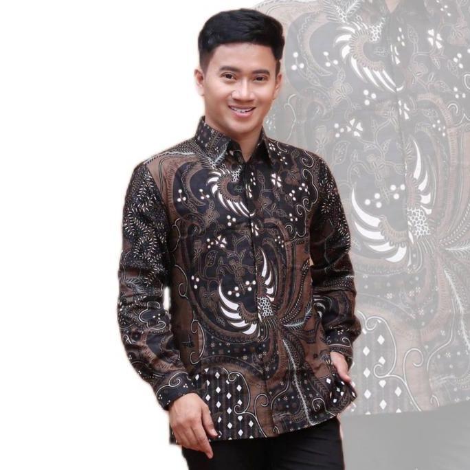 Promo Batik Pria Lengan Panjang Terbaru Motif Keris Coklat Size M L Xl Xxl / Kemeja Batik Pria Lenga