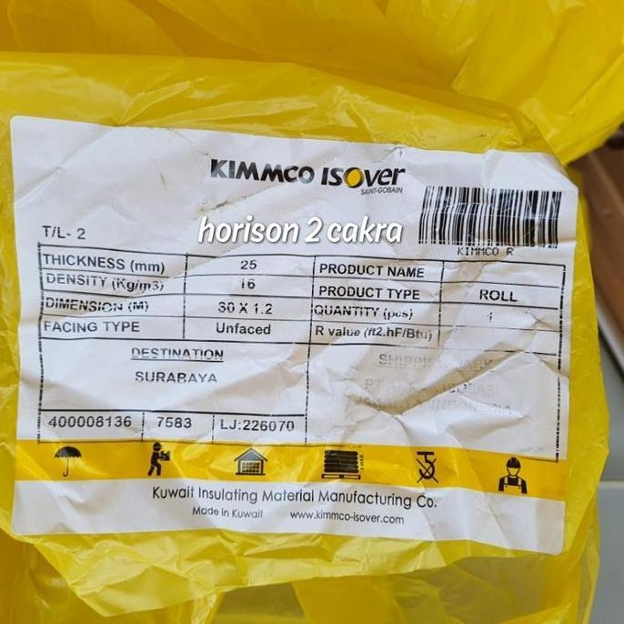 Glasswool Peredam Suara Kimmco Isover density 16