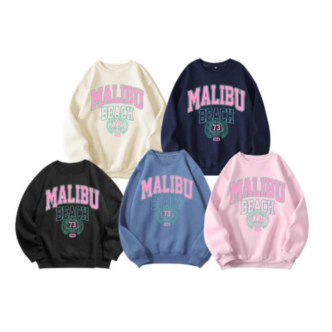 DV181 - Sweater Crewneck Wanita Oversize Premium Artikel Malibu