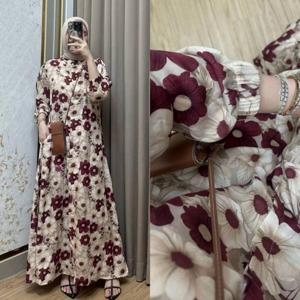 100% AMAN Gamis mayza rayon premium - gamis mayza rayon premium - gamis kekinian