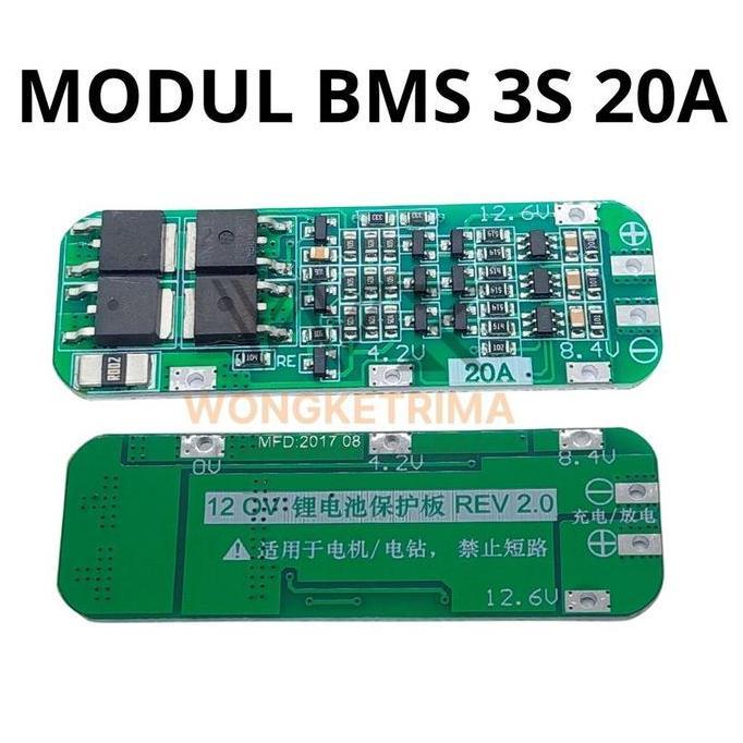 Modul Bms 3S 12.6V 20A Bms Protection Board Baterai Management Sistem