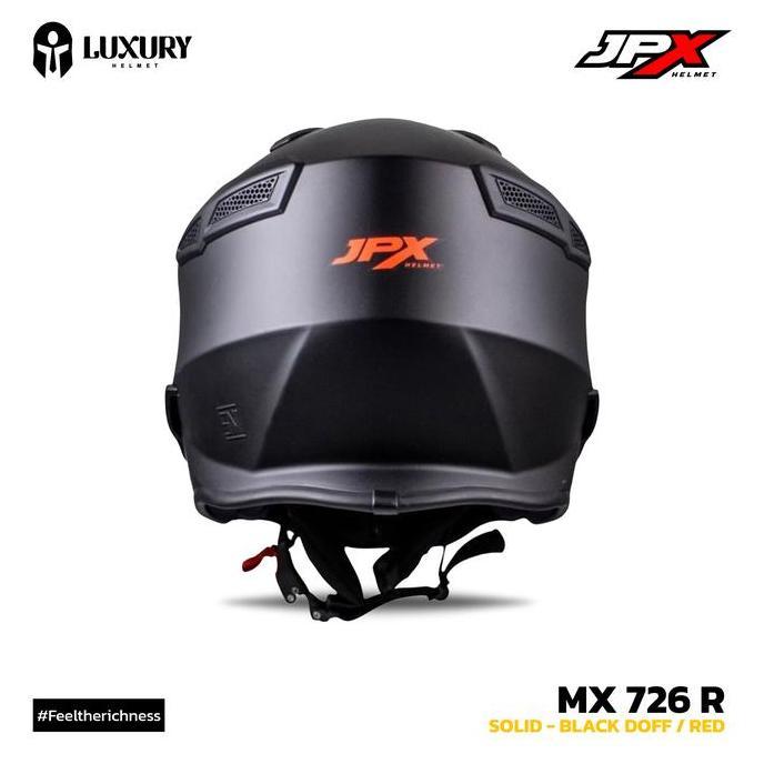Helmet- Helm Jpx Mx 726R Solid Black Doff Fullface Modular