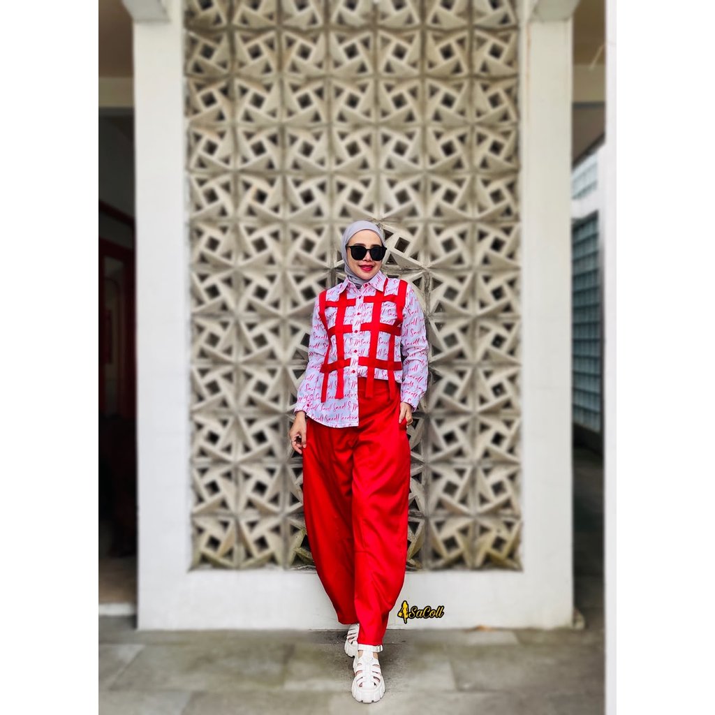 Sacoll ARNIZ one set  Celana  Baju Wanita  Bahan Katun Printing by sacoll