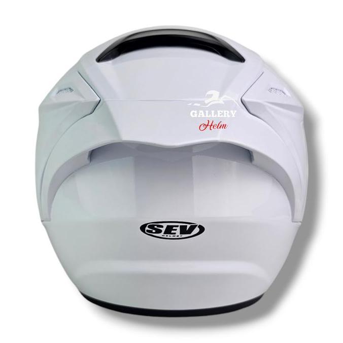 Helmet- Sev Octopus X Helmets - Helm Half Face Sni Putih Dengan Spoiler 3D Dan Kancing Penguncian Mi
