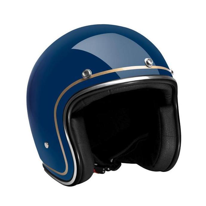Helmet- Zulu Helm Azura Blue Gold Chrome Motorcycle
