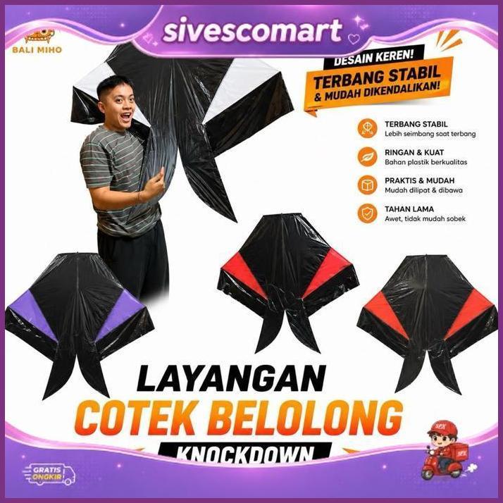 Layangan Cotek Belolong Knockdown - Layangan Cotek - Layangan Bebean Knockdown - Layangan Bebean Bal