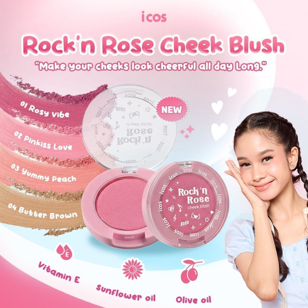 ICOS Rock N Rose Check' Blush/ Blush Icos/ Blush Powder Icos