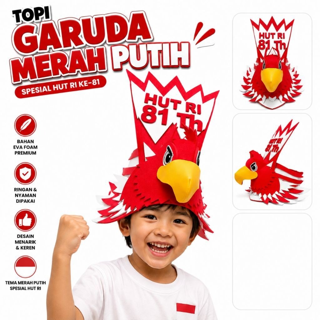 TOPI BURUNG GARUDA MERAH PUTIH