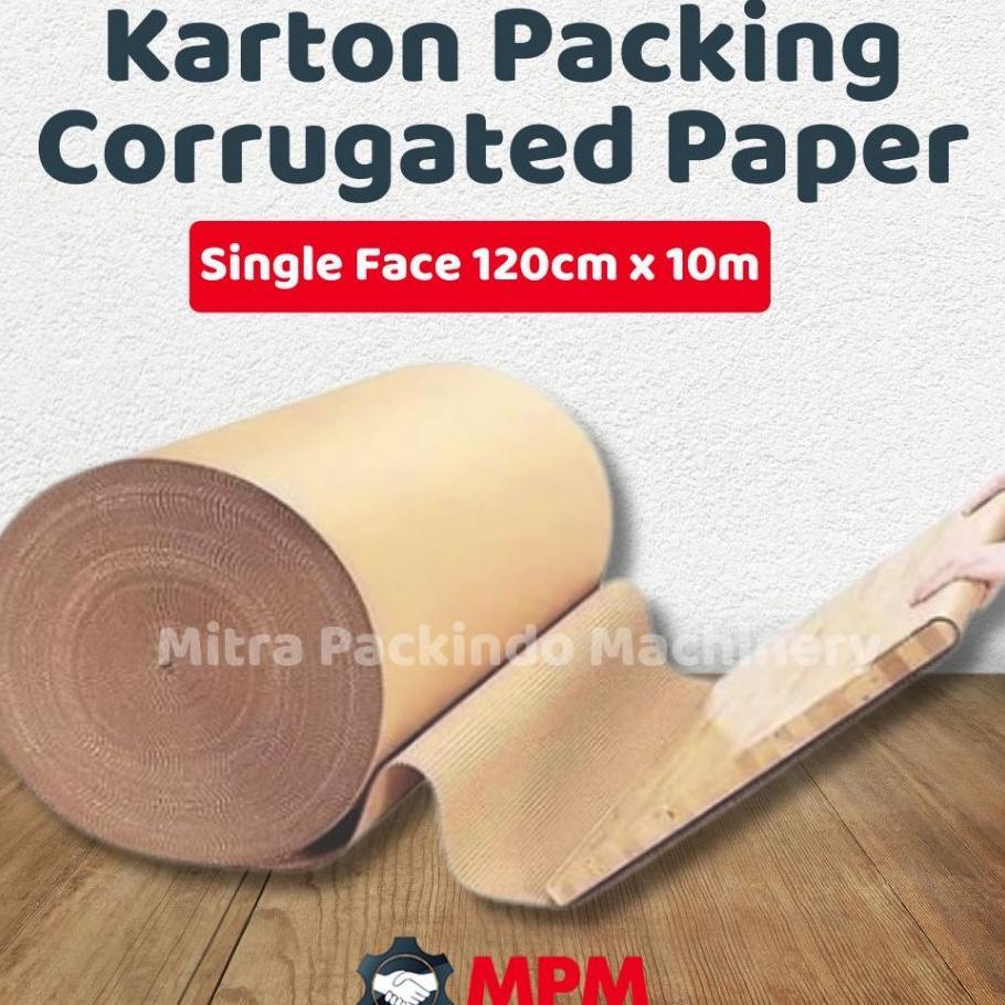 Kardus Packing Gulungan Single Face 120Cm X 10M / Corrugated Roll Dus Bergelombang Karton 120 Cm Rol