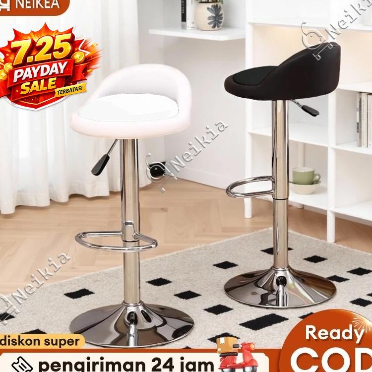 Kursi Bar Hidrolik Putar Adjustable Minimalis Kursi Cafe Dapur Minibar Neikia