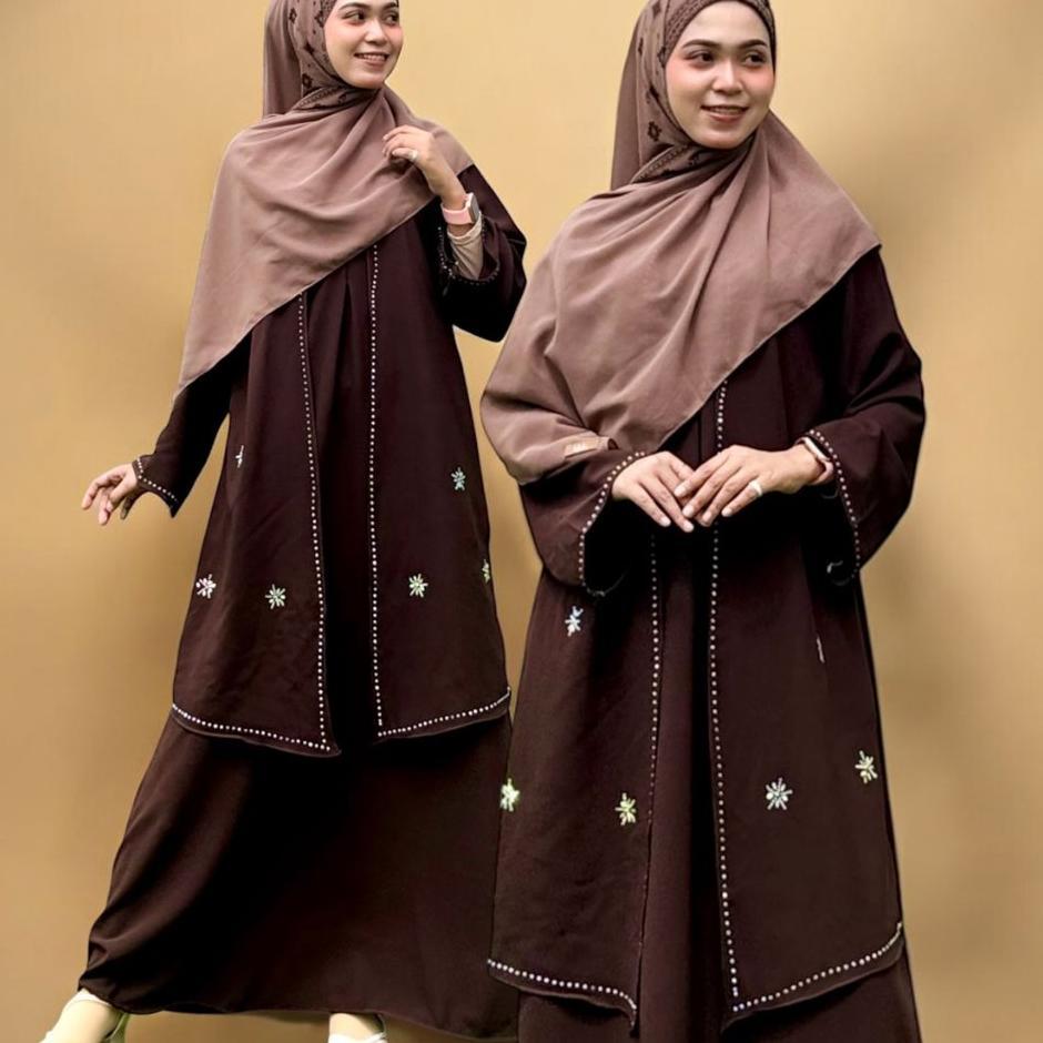 Abaya Melisa Series Bahan Sabrina Anti Uv Gamis Daily Simple Syari Busui Friendly